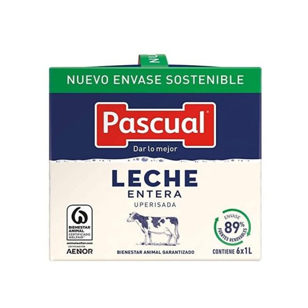 Leche entera Pascual 6x1L